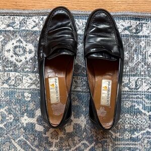 Liz Claiborne Black Leather Slip-On Penny Loafers